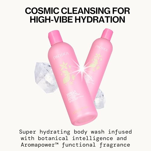 Pacifica Body Wash - Vanilla Crystal Super Hydrating Body Wash - Bath & Shower Gel - Clean Beauty, Vegan & Cruelty-Free Dermatologist Tested