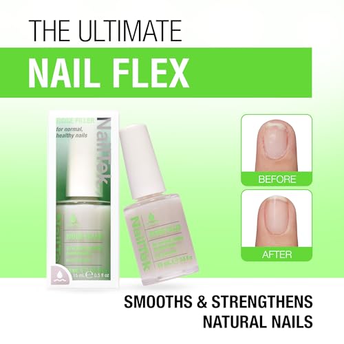 Nail Tek Ridge Filler Formula 1 ? Clear Ridge Filler for Nails Base Coat, Nail Strengthener Polish for Strong, Healthy Natural Nails Growth, 0.5 fl oz