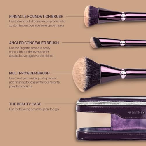 Anisa Beauty Starter Everyday Makeup Brush Set ? 3 Essential Brushes for Foundation, Concealer, and Powder Application ? Soft, Synthetic Fibers for Flawless, Streak-Free Finish