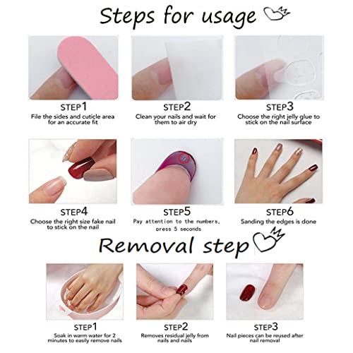 Press on Nails Almond Fake Nails with Gold Line Design Glue on Nails Acrylic Nails Glossy Full Cover Stick on Nails for Women 24Pcs