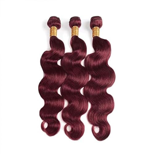 BilltiiWW 99j Burgundy Body Wave Bundles Wine Red Body Wave Bundles Brazilian Hair Extensions Weave Wet and Wavy Soft Silky for Woman 26 28 30 Inch
