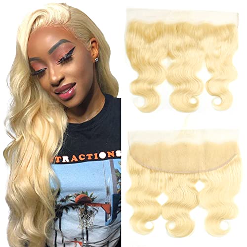 613 Frontal 13x4 Transparent HD Lace Frontal Closure Ear To Ear Body Wave Blonde 12A 100% Russian Platinum Blonde Virgin Remy Human Hair for Women #613 16 Inch