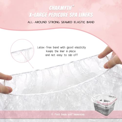 Pedi Guard Bath Liners, Disposable Pedicure Liners, Spa Footsie Clear Pedi Guard Bath Liners for Foot Bath/Spa/Massage Thick Elastic (Bag (XL))