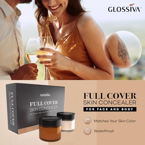 Tattoo Cover Up Makeup Waterproof Concealer For Dark Spots, Scars, Vitiligo, And More - 2x30ml - Use on Body, For Legs, for Men and Women (2x30ml)