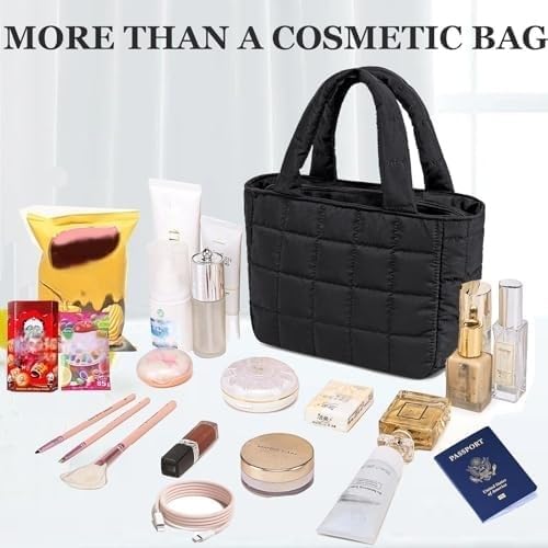 CAMTOP Makeup Bag Women Girls Cosmetic Bags Travel Toiletry Purse Zipper Pouch (Black)