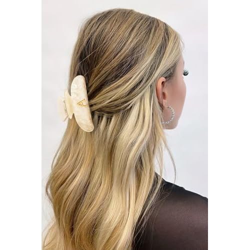 LILIE&WHITE Acrylic Letter Hair Clips For Women Stylish A Monogram Hair Claw Alphabet Hair Clip Fashion Glitter Claw Clips Elegant And Durable Hair Accessory Large Hair Clips A