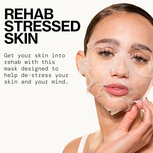 Pacifica Sheet Mask - Stress Rehab Coconut & Caffeine Facial Mask - 6-PACK De-Stress Sheet Mask for Redness & Puffiness Relief, Infused w/Green Tea, Turmeric & Hyaluronic Acid Cruelty-Free Skincare