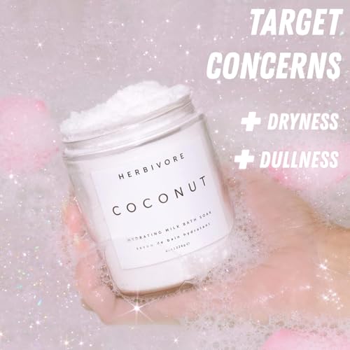 HERBIVORE Coconut Milk Bath Soak | Deeply Hydrating + Skin Softening, Soothing Light Coconut Scent, Vegan, Plant-Based