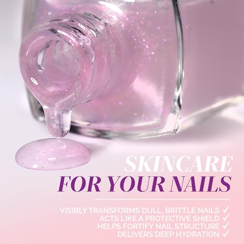 LONDONTOWN Glow Getter Nail Luminizer ? One-Step Nail Treatment with Hexanal & Shimmer for Stronger, Healthier, Glossier Nails, No Base or Top Coat Needed, 0.4 Fl Oz