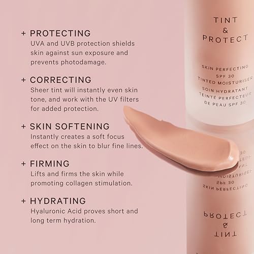 MZ SKIN Tint & Protect Skin Perfecting SPF 30 Tinted Moisturiser 1.01 fl oz | Broad Spectrum UVA/UVB | With Hyaluronic Acid, Kahai Nut Oil & Vitamin C
