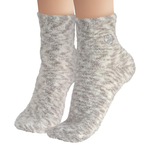 Earth Therapeutics Aloe Socks ? Infused w/Aloe Vera & Vitamin E ? Helps Dry Feet, Cracked Heels, Calluses ? Use with Lotion ? Grey/Confetti (2 Pairs)