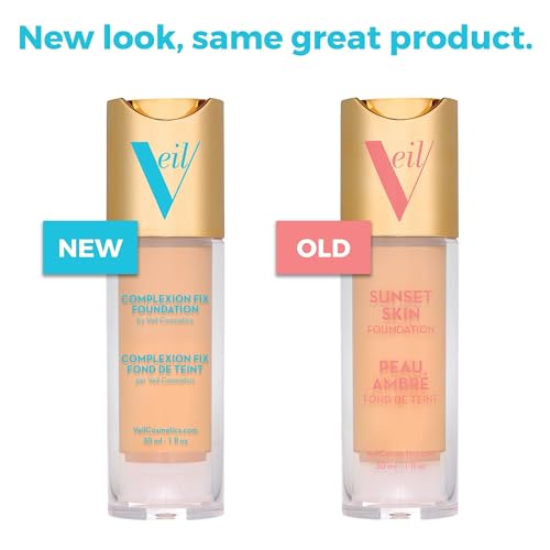 Veil Cosmetics Complexion Fix Liquid Foundation ? Buildable Coverage ? Water-Resistant, Hypoallergenic, Oil-Free, Cruelty-Free & Vegan ? Lightweight & Brightening ? Long Lasting (2N Light Neutral)