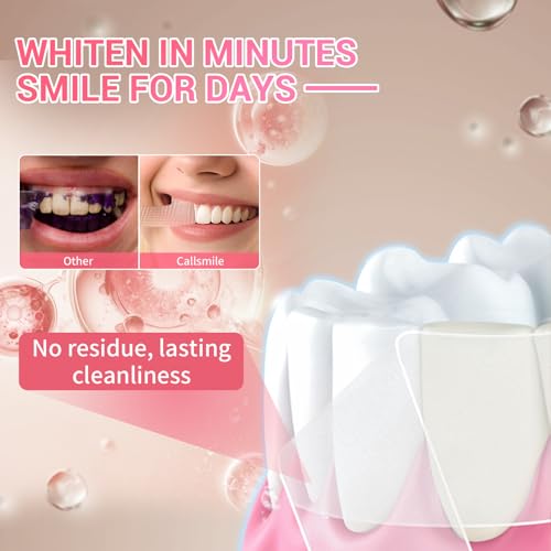 CALLSMILE Teeth Whitening Strips - 14 Treatments Enamel Safe, Professional Teeth Whitening with Non-Slip Dry Strip Technology, Deep Stains Removal, No Sensitivity, Mint (28 Strips)