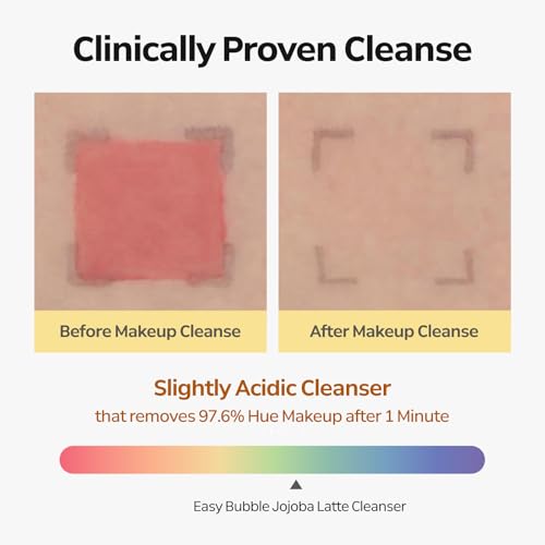 Easy Bubble Jojoba Latte Cleanser, 9 Grain Based Ingredients, Oil&Foam Cleanser, EWG Green Ingredients, Double Cleansing, All Skin Types, No Dry Tight Feeling, Korean Skincare, 6.59 fl.oz/195ml