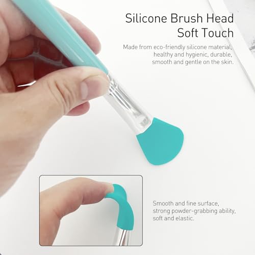 7 Pcs Silicone Brush applicator kit for Cream Makeup Products and UV Resin Epoxy Art Crafting, Green