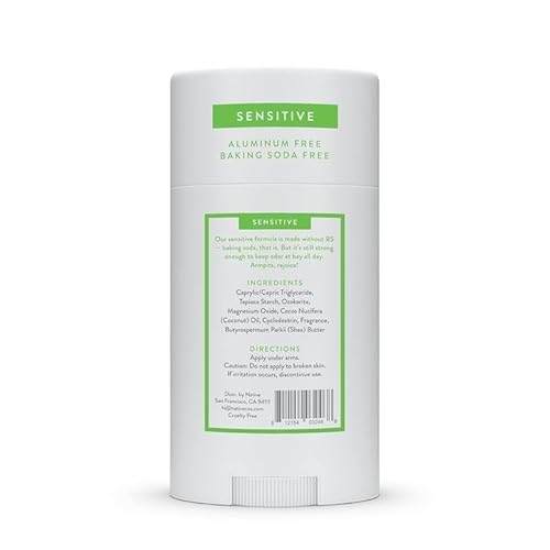 Native Sensitive Deodorant Contains Naturally Derived Ingredients, 72 Hour Odor Control | Deodorant for Women & Men, Aluminum Free with Baking Soda, Coconut Oil and Shea Butter, Cucumber & Mint