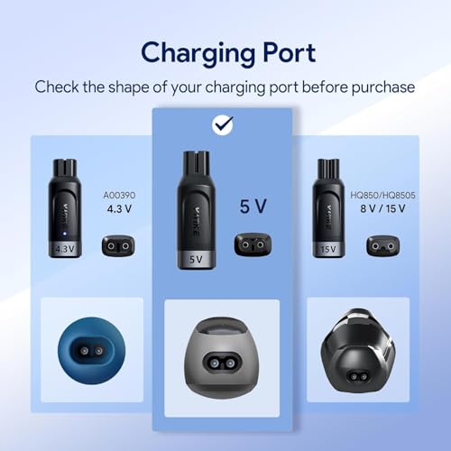 Yinke 5V Type-C Shaver Adapter Charging Converter for Philips Norelco OneBlade QP2724 QP2834 QP4530 S5880/S5885 MG7910 MG9510 QP1924 QP1324, USB-C Shaver Charger Converter Without Charger Cord (1 PC)