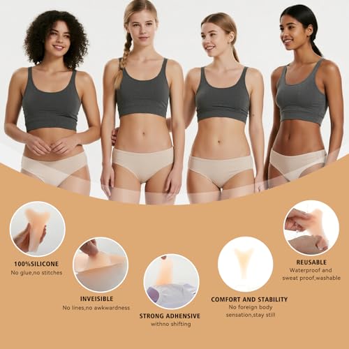 3 Pack Y Shape Bikini Line Cover Hider|SeamlessHider| Underwear Guard|Reusable invisible self-adhesive silicone pads for women|cover for leggings swimsuits all White and Pink