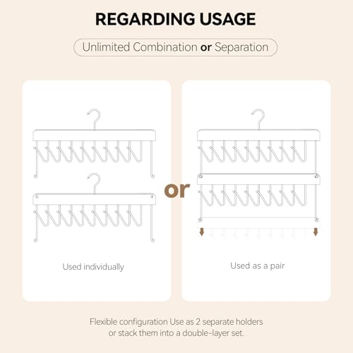 2 Pack Hair Extension Holder & Hanger ? Braiding Rack Stackable Hair Extension Storage Rack for Styling, Rotatable Wig Organizer Stand for Wigs, Hairpieces, Clip/Tape Ins and Accessories