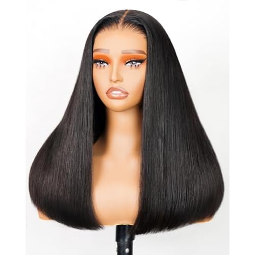 Arabella Hair 5x6 Glueless Wigs Human Hair Pre Plucked Pre Cut 230% Density Glueless Wigs 100% Human Hair 12a Pre Plucked Bleached Knots Straight Wig Human hair (18inch, 5X6 Straight Wig)