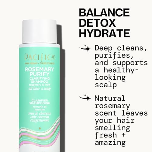 Pacifica Shampoo & Conditioner Set ? Rosemary Purify Invigorating Set with Cooling Mint for Clarifying and Detoxing, Sulfate-Free, Vegan & Cruelty-Free, 12 oz & 8 oz (Set of 2)