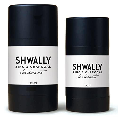 Shwally Zinc & Charcoal Deodorant ? A True Natural, Tallow-Based & Effective Deodorant for Men & Women ?? Aluminum Free with Coconut & Arrowroot ? Lasts 4X Longer (Eucalyptus + Peppermint, 2.5 oz)