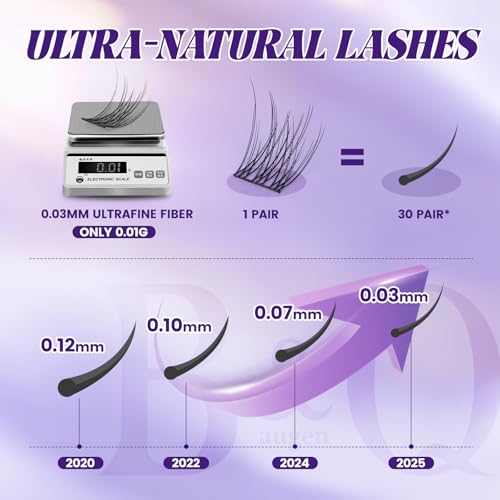 B&Q Natural Lash Clusters 02 - Cluster Eyelash Extensions, Pesta?as Postizas Naturales Style Eyelashes Comfort Fit - Day-to-Night Natural Effect - Office & Date Ready For Effortless Beauty(8-16mix)
