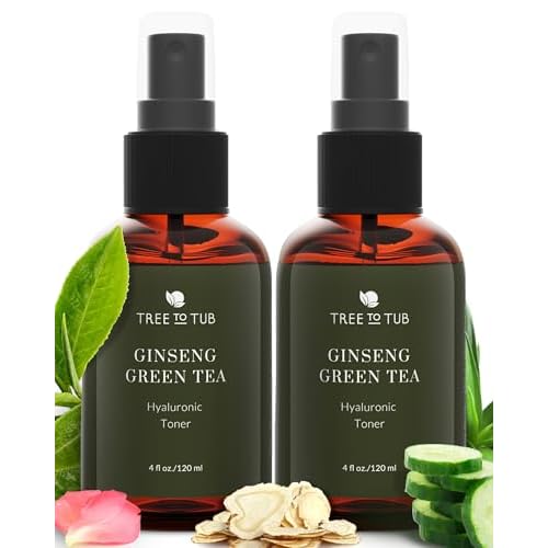 Tree To Tub Hydrating Facial Toner Spray for Dry & Sensitive Skin - Alcohol Free Witch Hazel & Rose Water Face Toner for Women & Men w/Hyaluronic Acid, Vitamin C, Organic Green Tea 2 Pack