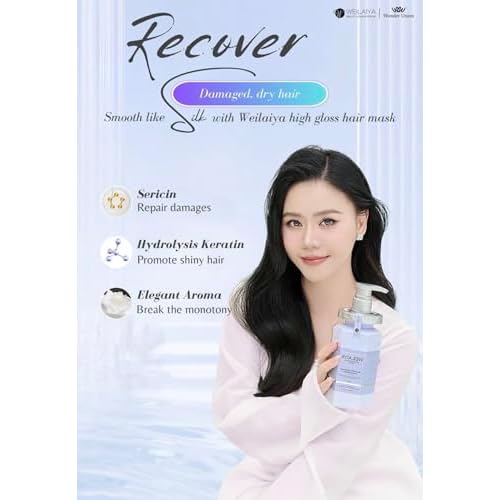 Generic 2X Weilaiya Perfume Repair Series Multi Effect Repair High Gloss Hair Mask 450mL each + FREE Electric Heating Steaming Hair Mask Cap, White