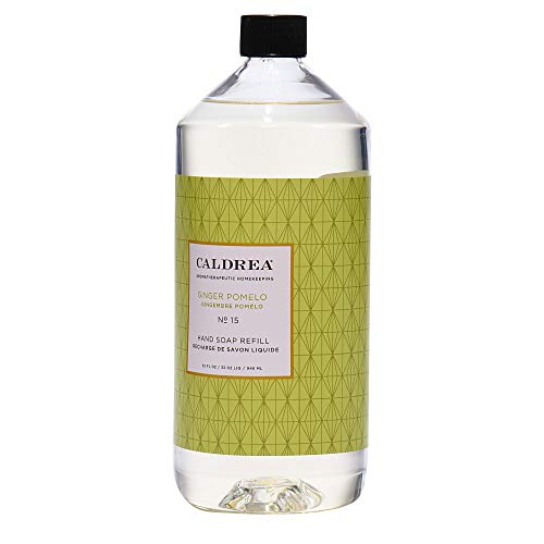 Caldrea Hand Soap Refill, Aloe Vera Gel, Olive Oil and Essential Oils to Cleanse and Condition, Ginger Pomelo Scent, 32 oz