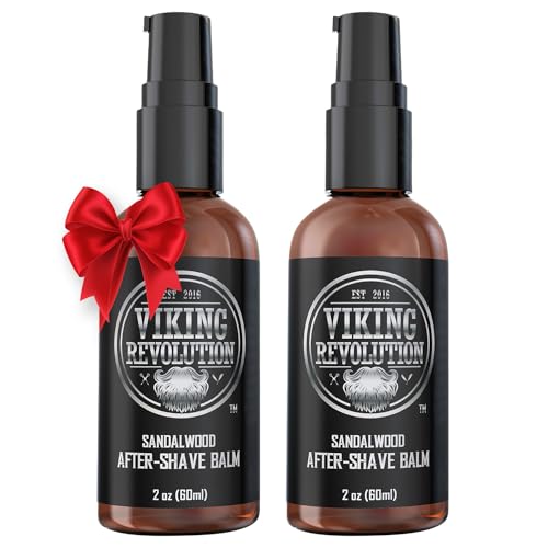 Viking Revolution Luxury After-Shave Balm for Men - Soothes and Moisturizes Face After Shaving - Eliminates Razor Burn for A Silky Smooth Finish - Sandalwood Scent (Pack of 2)