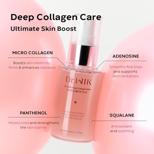 Dr.WIK Deep Collagen Hydrating Face Mist ? Refreshing Moisture Facial Spray for Dry Skin | Wrinkle Care & Anti-Aging with Panthenol & Adenosine | Fine Toner Mist | Korean Skincare (50ml / 1.7 Fl Oz)