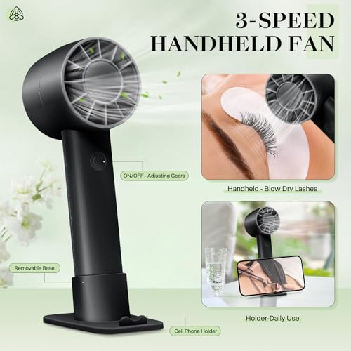 Lash Shampoo Kit-60ML Lash Cleaning Set with Rechargeable Eyelash Fan/Mascara/Resin Bottle, Oil-Free Cleansing Kit for Lash Washing/Extension/Home Salon Use