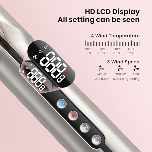 Hair Straightener - 2 in 1 Wet to Dry Hair Dryer and Straightener with High-Speed Airflow + Rapid Heat-Up + Customizable Temperature + LCD Display & Auto Shut-Off + No Heat Damage (Gold)