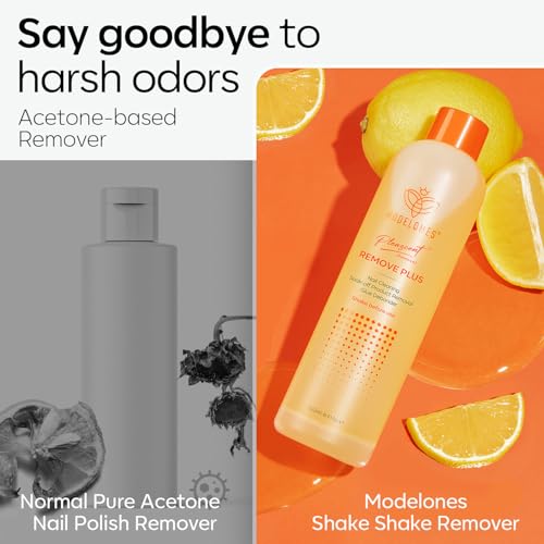 modelones Acetone Nail Polish Remover, Gel Nail Polish Remover Easy Peel, Nail Glue Remover Natural Formula for Nail Moisturizing & Care, Acrylic Dip Powder Nails Remover for Home Salon(8 FL.Oz.)