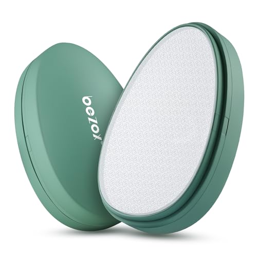 BEZOX Nano Glass Foot File Callus Remover with Cover ? Gentle Glass Foot Pumice Stone, Effective Feet Scrubber for Dead Skin, and Portable Pedi Egg Foot Care Tool - Green