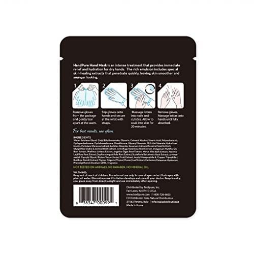 Bodipure HandPure Hand Repair & Anti-Aging Hand Mask ? 20-Minute Moisturizing Gloves for Dry, Cracked Hands, Softens Cuticles, Paraben-Free, With Natural Botanical Ingredients (12 Packs)