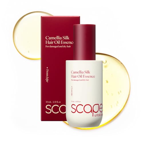 Camellia Silk Hair Oil Essence 70ml / 2.37 fl.oz | Lightweight Non Sticky Serum with Jeju Camellia Oil & Keratin | Anti-Frizz, Deep Conditioning for Dry, Frizzy, or Damaged Hair