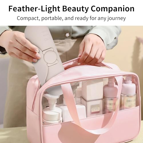 Silicone Makeup Brush Holder with Cleaning Pad - Travel Brush Organizer Case, Magnetic Closure Waterproof Cosmetic Bag for Easy Storage & On-the-Go Cleaning (9.05 Inch)