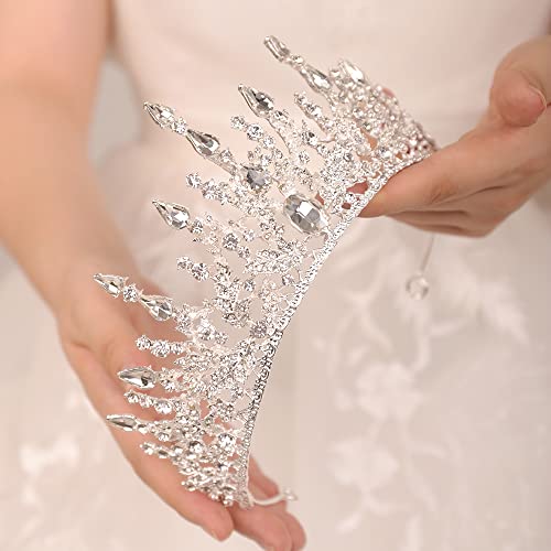 JWICOS Tiara Crown for Women Bridal Wedding Headband Hair Accessories for Birthday Prom Pageant Costume Party Wedding
