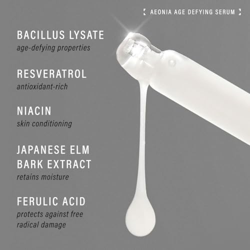 Aeonia Age-Defying Serum ? Certified Space Technology Skincare, Anti-Aging Face Serum with Bacillus Lysate, Resveratrol ? Hydrates, Firms, Smooths Skin Texture & Reduces Fine Lines, 1 Fl Oz