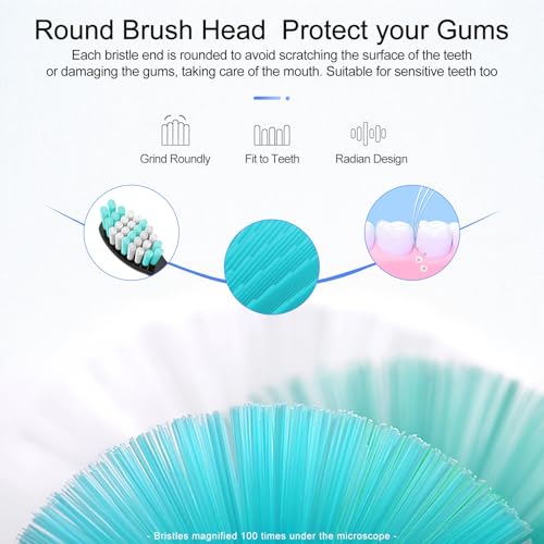 Replacement Brush Heads for Aquasonic Only Compatible with AquaSonic Black Series, 5-Pack Black