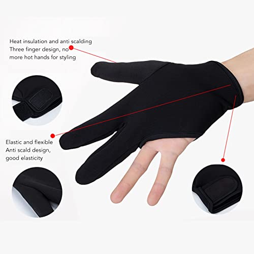 LIZEALUCKY 2pcs Barber Glove Gloves Finger Cover, Three Fingers Gloves Insulated Gloves, Barber Straightening Splint Styling Heat Protector Glove for Barbe