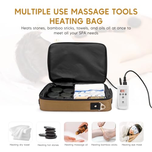 Portable Hot Stones Warmer Set Spa Salon Massage Digital Electric Heater Without Stones