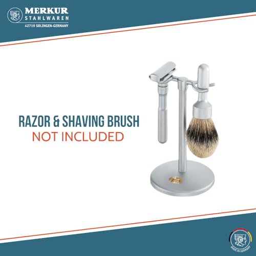 MERKUR Shaving Stand for Razor and Brush in Matt Chrome | Fits 700002 Matt Futur Adjustable Razor | 1700002 Matt Shaving Brush