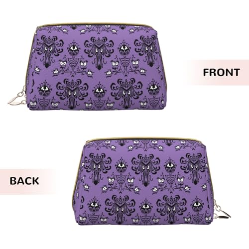 Haunted the Mansion Cute Large Makeup Bag Leather Women Travel Toiletry Pouch Cosmetic Bags Portable Multifunctional Storage for Girl Friend Wife Birthday Gifts