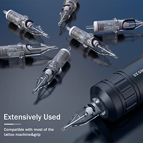 EZ Tattoo Cartridge Needles - 20Pcs #12 (7RL) Standard Round Liner Disposable Tattoo Needles Cartridges for Rotary Tattoo Machine Pen Gun - Revolution