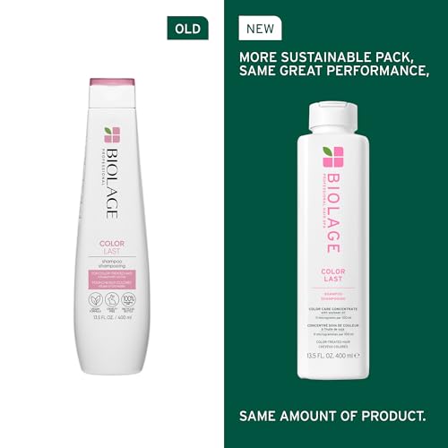 Biolage Color Last Shampoo - For Color-Treated Hair, Nourishes, Strengthens, Hydrates and Adds Shine, Soybean Oil & Stearic Acid, Paraben & Mineral Oil-Free, Vegan