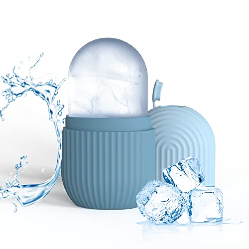 Ice Face Roller, Reusable Silicone Mold Face Massage Eye Facial Beauty Skin Care Tools Apply Ice for Shrink Pores Anti Wrinkle Reduce Puffiness Improve Skin Elasticity, Striped