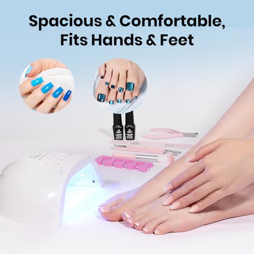 Beetles UV Nail Lamp - LED Nail Lamp with 3 Timer 30/60/120s UV Light for Gel Nails Smart Sensor Nails Dryer for Fast Curing Gel Polish Top Coat and Base Coat, DIY Salon Manicure Art Tools, White